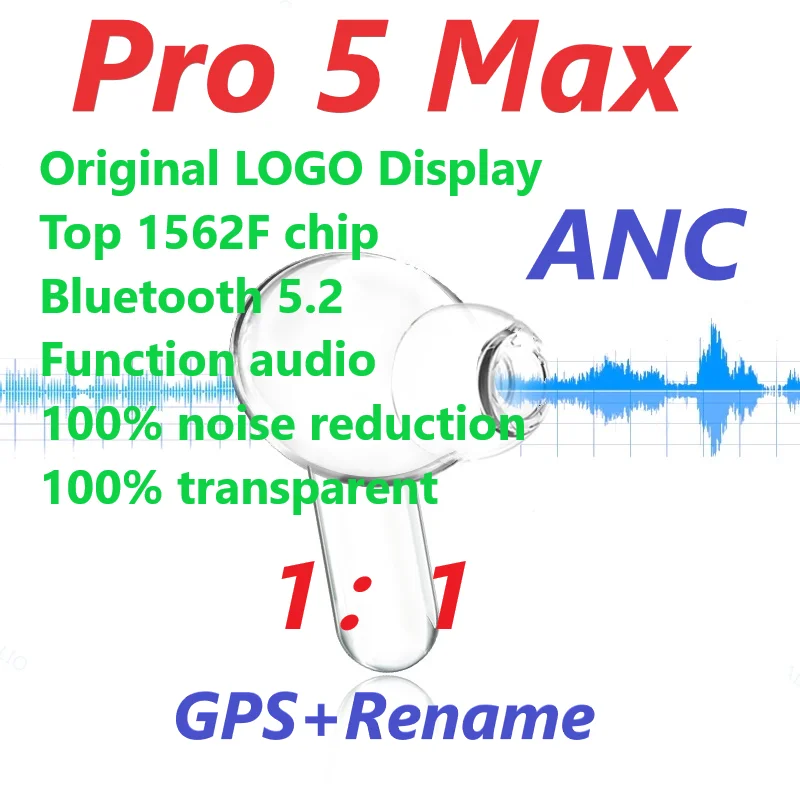Original Pro 5 Max TWS Bluetooth headset 1:1 ANC active noise reduction transparent mode and wireless earplugs PK i5000 i900000
Original Pro 5 Max TWS Bluetooth headset 1:1 ANC active noise reduction transparent mode and wireless earplugs PK i5000 i900000
