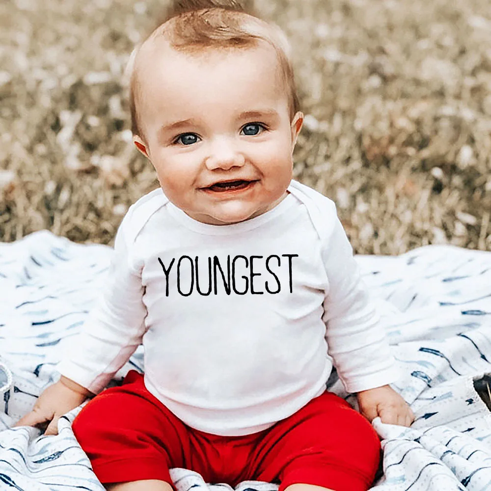 

Youngest Newborn Infant Rompers Baby Girls Boys Winter Clothes Toddler Kids Child Cute Comfortable Long Sleeve Bodysuits Outfits