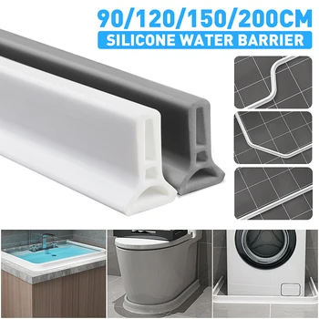 90cm Bathroom Water Stopper Water Flood Barrier Gray Silicone Partition Strips Dry and Wet Separation For Bathroom Kitchen
90cm Bathroom Water Stopper Water Flood Barrier Gray Silicone Partition Strips Dry and Wet Separation For Bathroom Kitchen