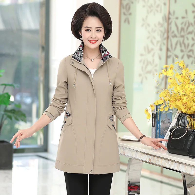 2019 New Style ma kuan Spring Clothing Western Style Coat Nobility Middle-aged Women Tops Middle-aged WOMEN'S Windbreaker Thin
2019 New Style ma kuan Spring Clothing Western Style Coat Nobility Middle-aged Women Tops Middle-aged WOMEN'S Windbreaker Thin