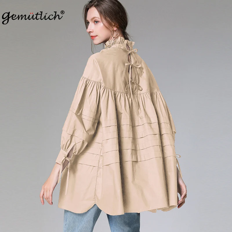 Женская блузка gemuttlich свободная с оборками на бретелях вечерние топы весну и