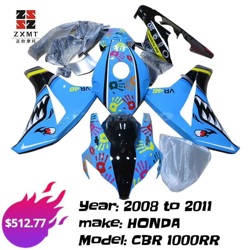 ZXMT Motorcycle Panel Plastic Bodywork Full Fairing Kit Fit For 2008 to 2011 Honda CBR 1000RR 08 09 10 11 Blue Shark 46 Palm
ZXMT Motorcycle Panel Plastic Bodywork Full Fairing Kit Fit For 2008 to 2011 Honda CBR 1000RR 08 09 10 11 Blue Shark 46 Palm