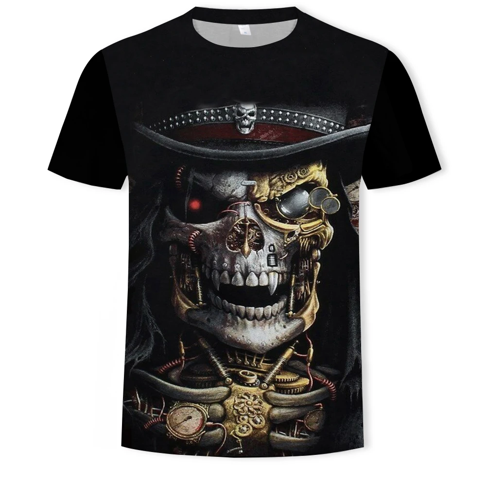 Hot sale men's 3D digital printed round neck skull horror wild printed men's T-shirt
Hot sale men's 3D digital printed round neck skull horror wild printed men's T-shirt