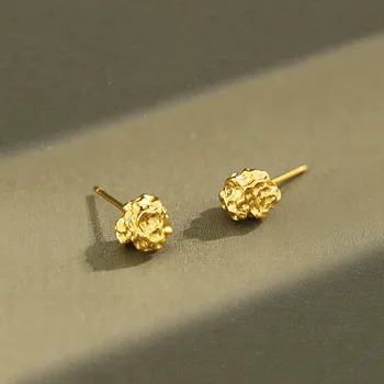 1Pair 7MM INS 100% Authentic 925 Sterling silver Gold /White Foil corrugation Irregular Ball Geometric Stud earrings TLE1016
1Pair 7MM INS 100% Authentic 925 Sterling silver Gold /White Foil corrugation Irregular Ball Geometric Stud earrings TLE1016