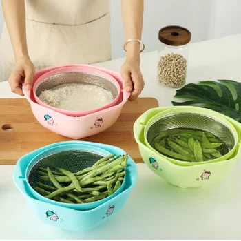 YIGUISI TikTok 360 degrees Double Drain Basket Bowl Rice Washing Kitchen Sink Strainer Strainer Noodles Vegetables Fruit Gadget
YIGUISI TikTok 360 degrees Double Drain Basket Bowl Rice Washing Kitchen Sink Strainer Strainer Noodles Vegetables Fruit Gadget