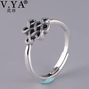V.YA 925 Sterling Silver Ring Chinese Style Retro Women Finger Ring Personality Female Resizable Opening Rings
V.YA 925 Sterling Silver Ring Chinese Style Retro Women Finger Ring Personality Female Resizable Opening Rings