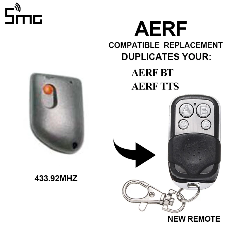 Remote control Replicator 433mhz AERF BT/TTS fixed code garage door remote Opener universal 433.92 transmitter keychain for a ba
Remote control Replicator 433mhz AERF BT/TTS fixed code garage door remote Opener universal 433.92 transmitter keychain for a ba