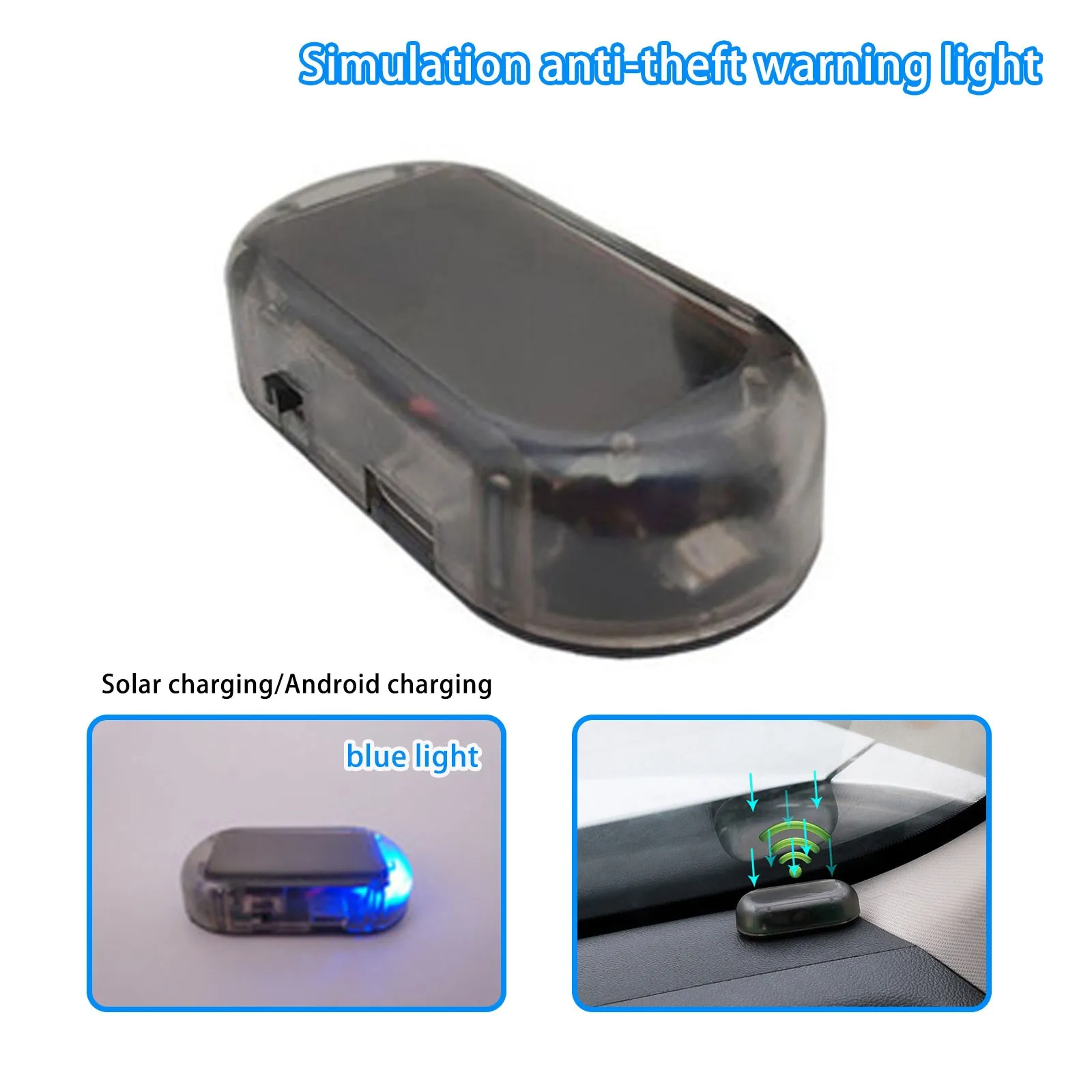 Car Alarm System Simulate Warning Anti-Theft Flashing Signal Lamp Accessories Solar Power Dummy Vehicle LED Lights | Автомобили и