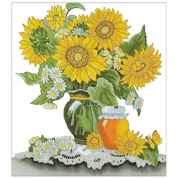 Sunflower vase with honey pot patterns Counted Cross Stitch 11CT 14CT 18CT DIY Cross Stitch Kits Embroidery Needlework Sets
Sunflower vase with honey pot patterns Counted Cross Stitch 11CT 14CT 18CT DIY Cross Stitch Kits Embroidery Needlework Sets