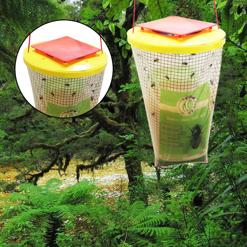 Фото 1PCS Pest Control Reusable Hanging Fly Catcher Killer Flies Flytrap Zapper Cage Net Trap Garden Home Traps Bag | Дом и сад