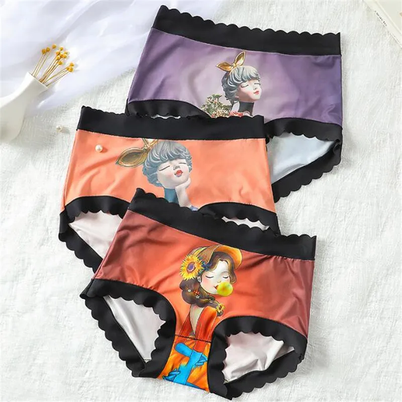 Women's Underwear New 3D Pattern Printing ice Silk Mask Seamless Ladies Briefs Breathable Soft Lingerie for 45-65KG
Women's Underwear New 3D Pattern Printing ice Silk Mask Seamless Ladies Briefs Breathable Soft Lingerie for 45-65KG