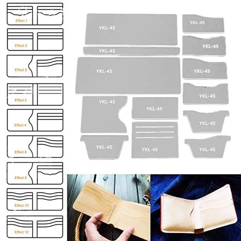 13x Leathercraft Universal Clear Acrylic Wallet Pattern Stencil Template Set Leather Mini Card Holder Template DIY Tools
13x Leathercraft Universal Clear Acrylic Wallet Pattern Stencil Template Set Leather Mini Card Holder Template DIY Tools