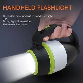 Rechargeable LED Camping Lamp Flashlight Outdoor Searchlight with 2400mAh Power Bank 3-Level Brightness Table Desk Lamp
Rechargeable LED Camping Lamp Flashlight Outdoor Searchlight with 2400mAh Power Bank 3-Level Brightness Table Desk Lamp
