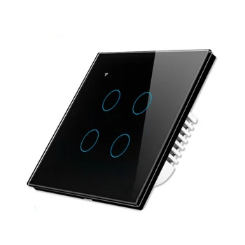 EU Electric Black Glass 4 Gang 1 Way WIFI Smart Touch Screen Light Control Wall Switch Wireless Power Work WIth Alexa And Google
EU Electric Black Glass 4 Gang 1 Way WIFI Smart Touch Screen Light Control Wall Switch Wireless Power Work WIth Alexa And Google