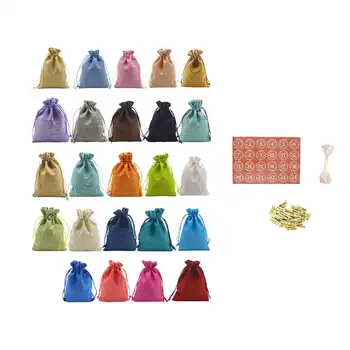 24pcs Christmas Advent Calendar 24 Days Hanging Candy Bags with Stickers Handmade DIY Drawstring Sacks Reusable Xmas Coun
24pcs Christmas Advent Calendar 24 Days Hanging Candy Bags with Stickers Handmade DIY Drawstring Sacks Reusable Xmas Coun