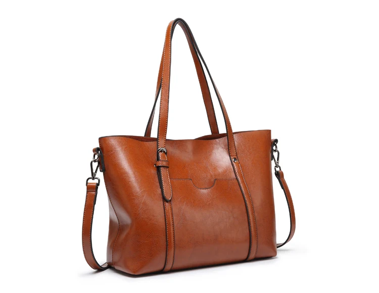 Women bag Oil wax Women's Leather Handbags Luxury Lady Hand Bags With Purse Pocket Women messenger bag Big Tote Sac Bols Women bag Oil wax Women's Leather Handbags Luxury Lady Hand Bags With Purse Pocket Women messenger bag Big Tote Sac Bols