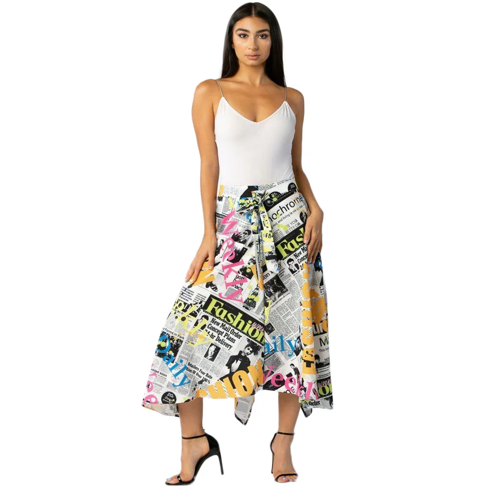Lemon Gina 2019 new women fashion summer casual vintage newspaper letter print irregular skirt YX9120
Lemon Gina 2019 new women fashion summer casual vintage newspaper letter print irregular skirt YX9120