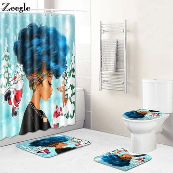 4Pcs Bath Mat Set Waterproof Bathroom Curtain Anti-slip Shower Mat Toilet Cover Seat Mat Soft Absorbent Toilet Pedestal Rug
4Pcs Bath Mat Set Waterproof Bathroom Curtain Anti-slip Shower Mat Toilet Cover Seat Mat Soft Absorbent Toilet Pedestal Rug