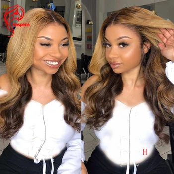 

Hesperis Ombre Human Hair Wig Pre Plucked With Baby Hair Brazilian Remy Hair 13x6 Highlight Lace Front Wigs For Women 99j Blonde