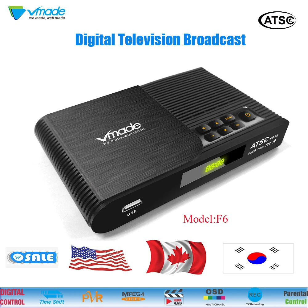 Vmade DVB ATSC Terrestrial digital TV receiver DVB Full HD 1080P TV Tuner hot sale USA Canada Mexico Korea ATSC TV receiver
Vmade DVB ATSC Terrestrial digital TV receiver DVB Full HD 1080P TV Tuner hot sale USA Canada Mexico Korea ATSC TV receiver