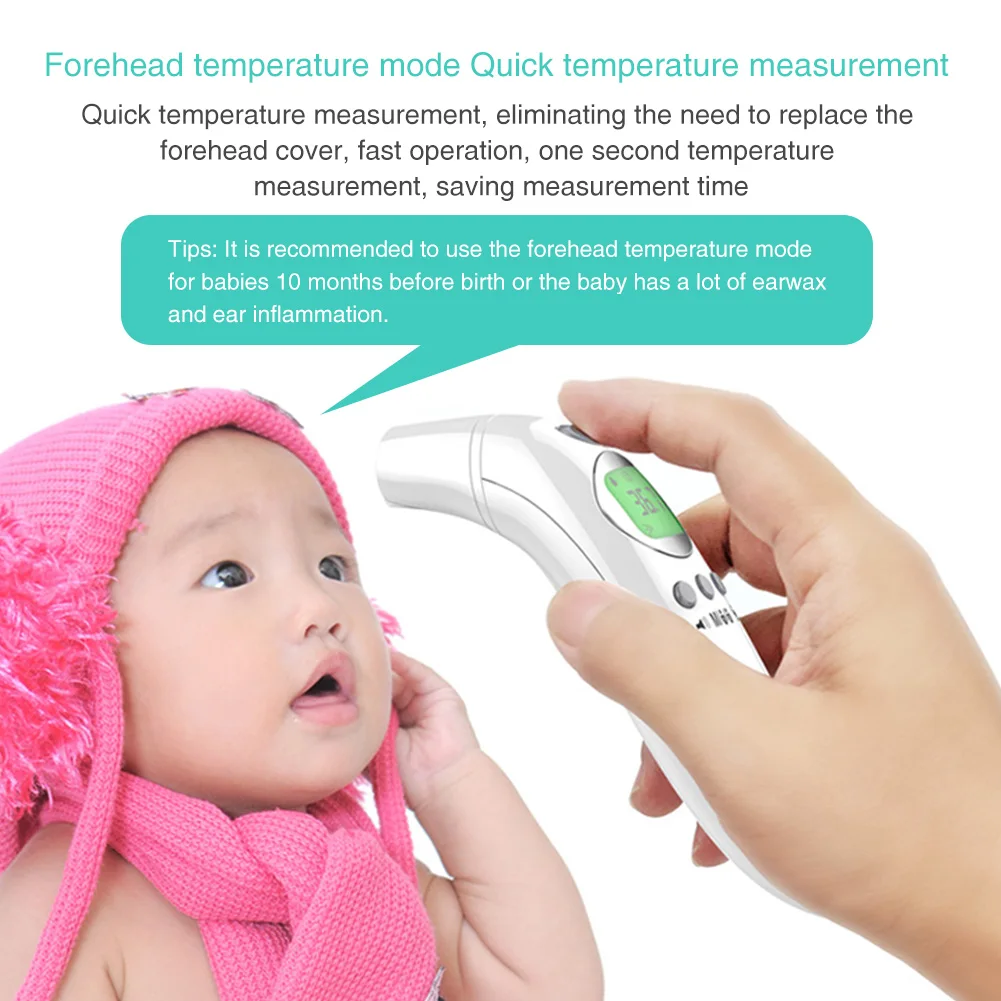 2 In 1 Non Contact Auto Shutdown Battery Powered Forehead Ear Infrared Thermometer Electronic Baby Adult Digital Display Home
2 In 1 Non Contact Auto Shutdown Battery Powered Forehead Ear Infrared Thermometer Electronic Baby Adult Digital Display Home