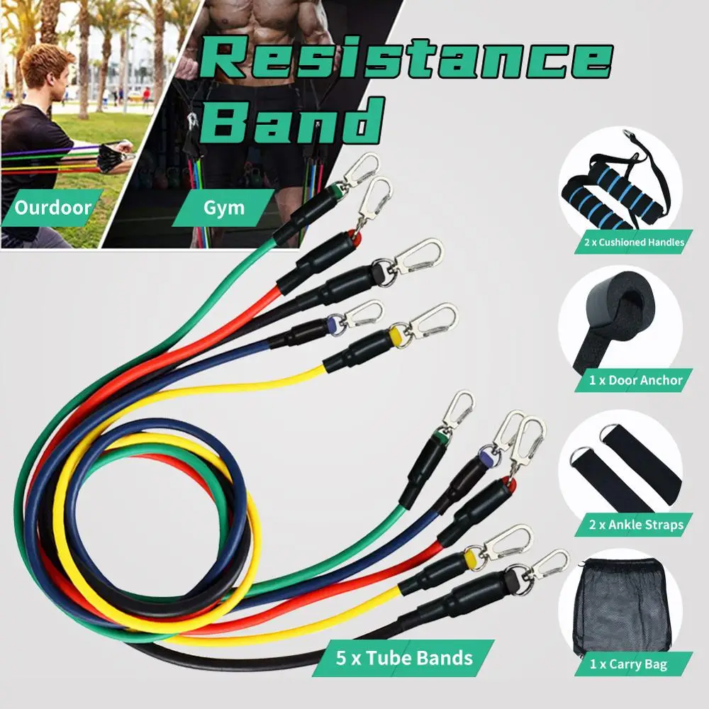 11Pcs Resistance Bands Fitness Expander Yoga Exercise Band Stretch Training Home Gyms Workout Elastic Pull Rope Black
11Pcs Resistance Bands Fitness Expander Yoga Exercise Band Stretch Training Home Gyms Workout Elastic Pull Rope Black