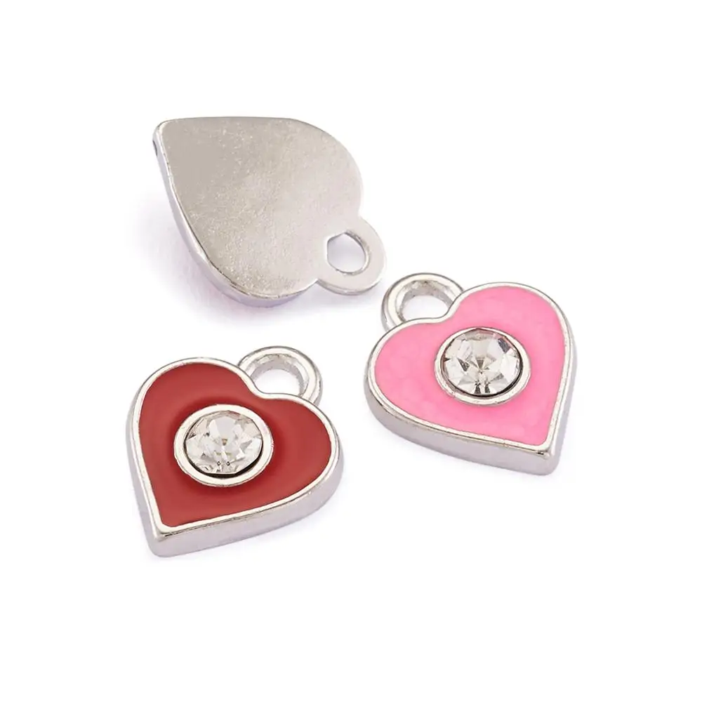 Фото 100 шт DIY ювелирные изделия ожерелье/браслет кулон в форме сердца сплав эмаль
