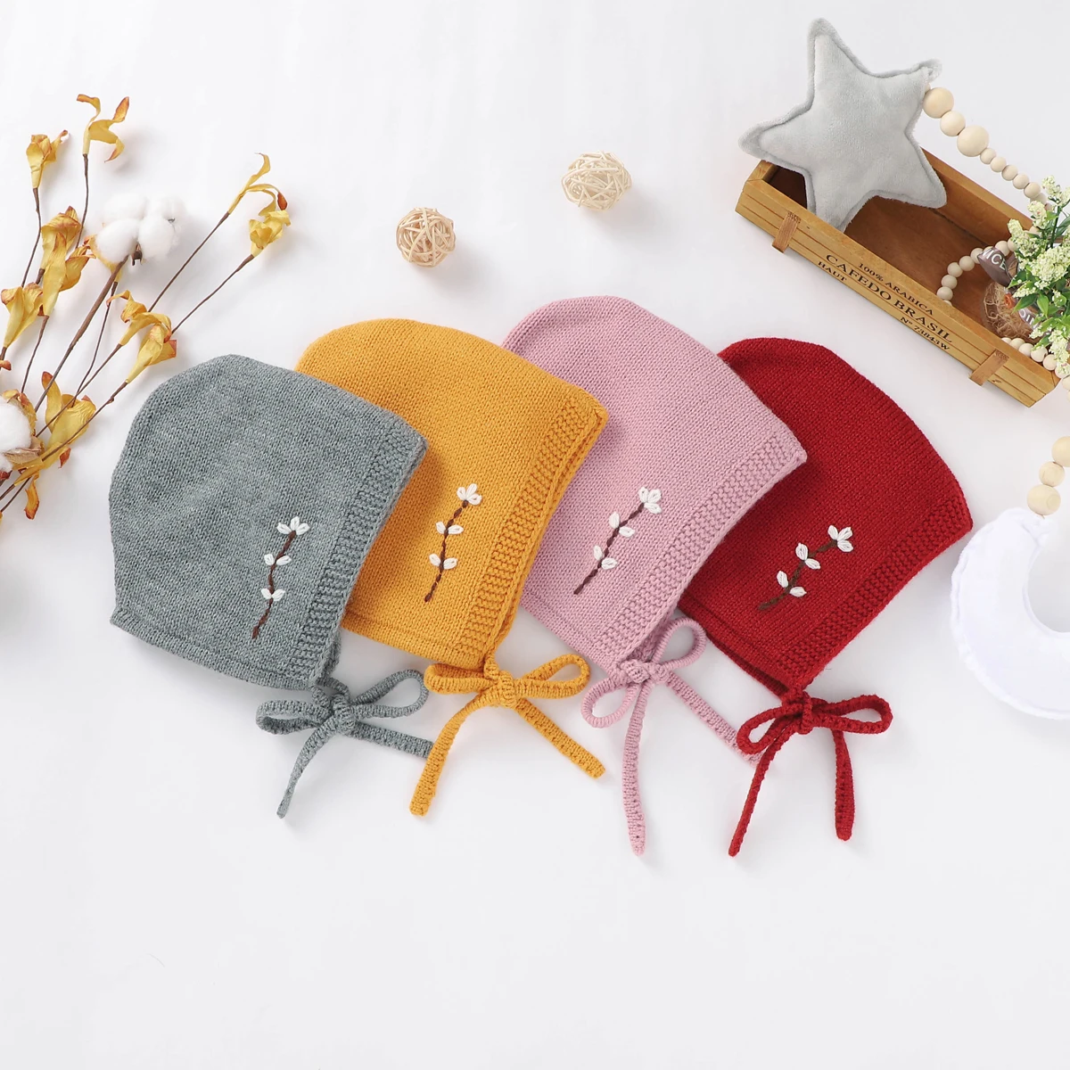 Newborn Baby Hospital Bonnet Knit Floral Warm Beanie Cap with Chin Strap for Infant Boys and Girls
Newborn Baby Hospital Bonnet Knit Floral Warm Beanie Cap with Chin Strap for Infant Boys and Girls