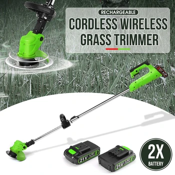 Cordless Grass Trimmer 21V Adjustable Lawn Mower Home DIY Garden Pruning Cutter Powerful Garden Tools with 2Pcs Battery 
Cordless Grass Trimmer 21V Adjustable Lawn Mower Home DIY Garden Pruning Cutter Powerful Garden Tools with 2Pcs Battery