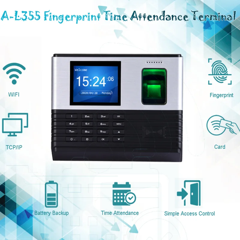 RealandA-L355Fingerprint посещаемость времени машина с WI-FI доступа по отпечаткам пальцев