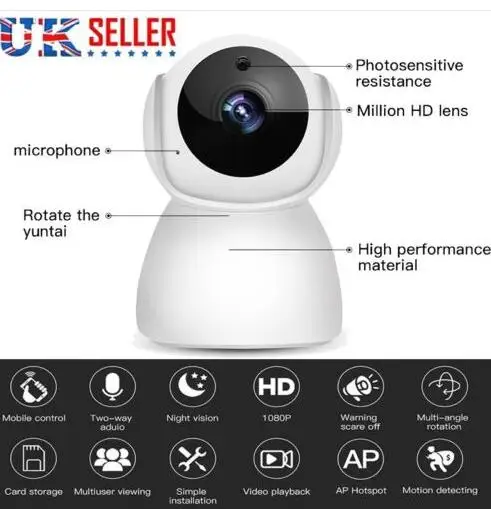V380 Turn Camera 360 Degree WIFI Monitor 1080P HD Wireless Wifi IP Camera CCTV Security Webcam Home Baby Pet Monitor CAM
V380 Turn Camera 360 Degree WIFI Monitor 1080P HD Wireless Wifi IP Camera CCTV Security Webcam Home Baby Pet Monitor CAM