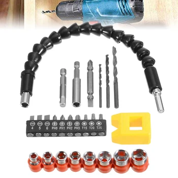 Electric Screwdriver Flexible Shaft 26pcs/set Drill Bits Extension Holder Rod Adapter Socket Screwdriver Shaft Connector Bit Kit
Electric Screwdriver Flexible Shaft 26pcs/set Drill Bits Extension Holder Rod Adapter Socket Screwdriver Shaft Connector Bit Kit