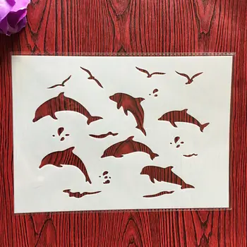 A4 29 * 21cm Animal dolphin DIY Stencils Wall Painting Scrapbook Coloring Embossing Album Decorative Paper Card Template
A4 29 * 21cm Animal dolphin DIY Stencils Wall Painting Scrapbook Coloring Embossing Album Decorative Paper Card Template