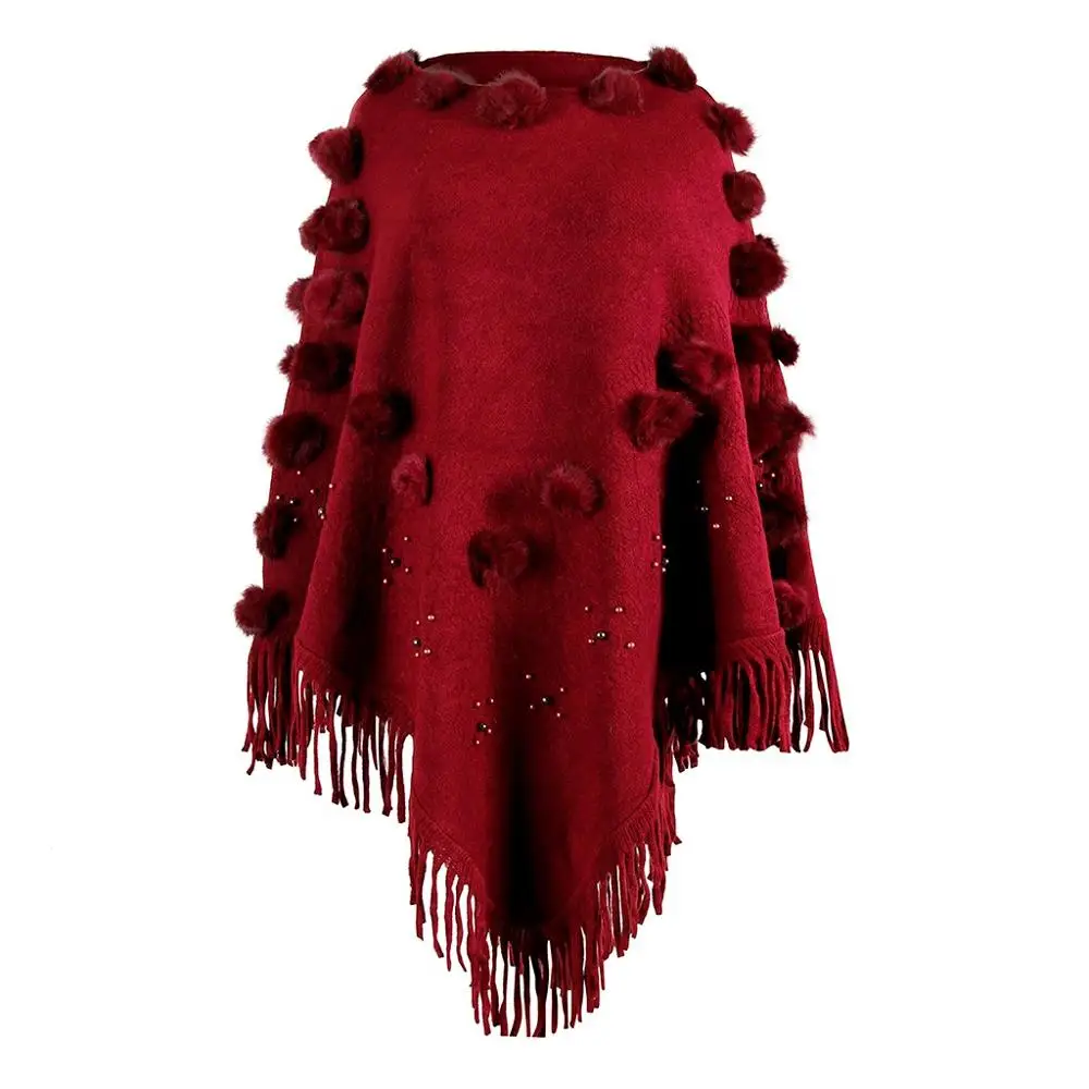 Winter Cloak Women Knitted Solid Capes Shawl Cashmere Tassel Hairball Coat Ponchos Mujer Invierno Elegantes Cape Poncho Women
Winter Cloak Women Knitted Solid Capes Shawl Cashmere Tassel Hairball Coat Ponchos Mujer Invierno Elegantes Cape Poncho Women