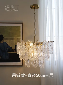 American retro chandelier French palace style Italian glass light luxury bedroom living room dining room lamps 
American retro chandelier French palace style Italian glass light luxury bedroom living room dining room lamps
