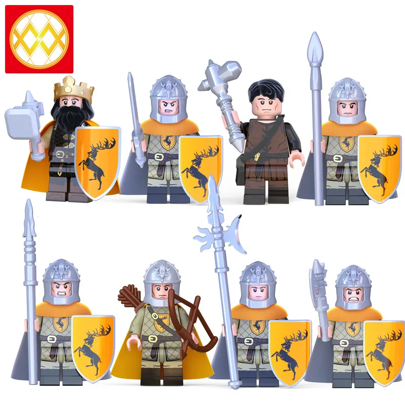 8pcs/lot Game of throne set Building Blocks sword infantry gun infantry jon snow wights benjen stark jeor mormont baby toys
8pcs/lot Game of throne set Building Blocks sword infantry gun infantry jon snow wights benjen stark jeor mormont baby toys