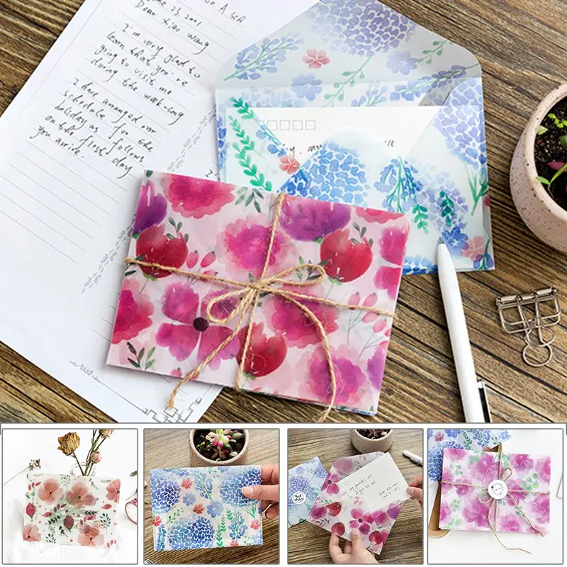 3 Pcs/pack Romantic Flower Translucent Envelope Message Card Letter Stationary Storage Paper Gift
3 Pcs/pack Romantic Flower Translucent Envelope Message Card Letter Stationary Storage Paper Gift