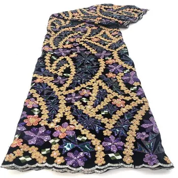African Lace Fabric With Sequins High Quality French Mesh Sequins Fabric For Fashion Evening Dress / Party Dress
African Lace Fabric With Sequins High Quality French Mesh Sequins Fabric For Fashion Evening Dress / Party Dress