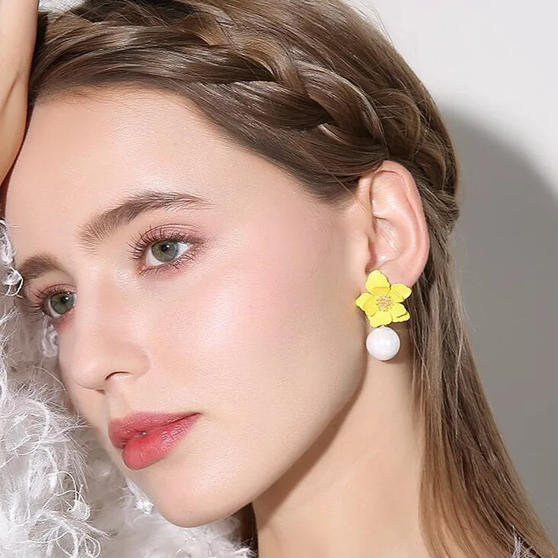 Korea-Cute-Flower-Earrings-Fashion-Jewelry-Dangle-Earring-for-Women-Wedding-Party-Bohemian-Pearl-Earring-Boucles