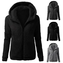 Winter Women Hooded Sweatershirt Coat Casual Warm Faux-fur Wool Zipper Coat Female Solid Color Plush Jacket Куртка Женская#fs
Winter Women Hooded Sweatershirt Coat Casual Warm Faux-fur Wool Zipper Coat Female Solid Color Plush Jacket Куртка Женская#fs