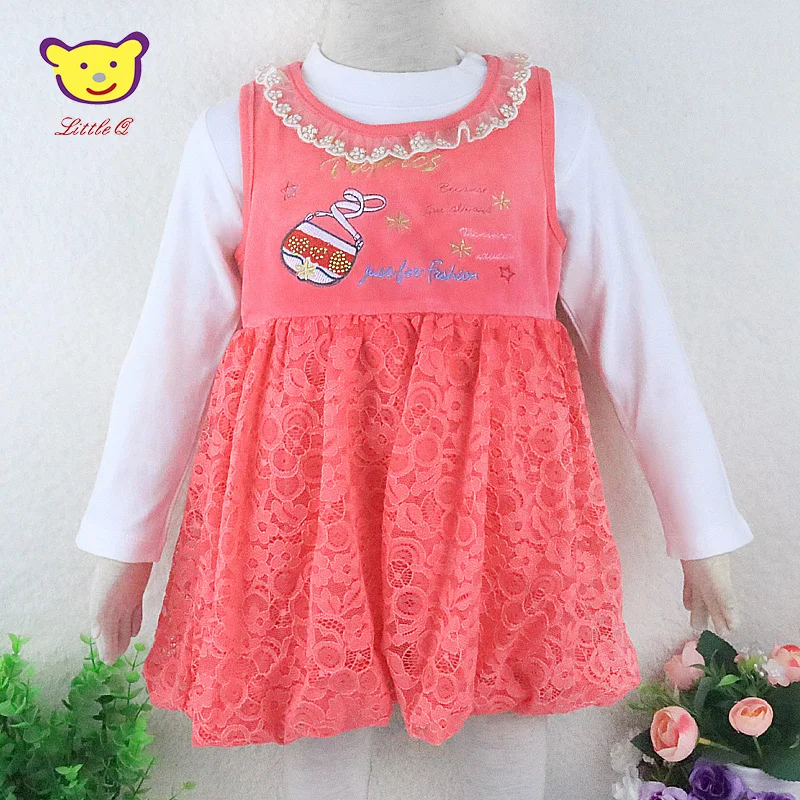 Little Q Baby Girl Lace Princess Cute Long Sleeve Spring Velvet Clothing Set Ball Gown Children Dress+White T Shirt 2 Pieces/Lot
Little Q Baby Girl Lace Princess Cute Long Sleeve Spring Velvet Clothing Set Ball Gown Children Dress+White T Shirt 2 Pieces/Lot