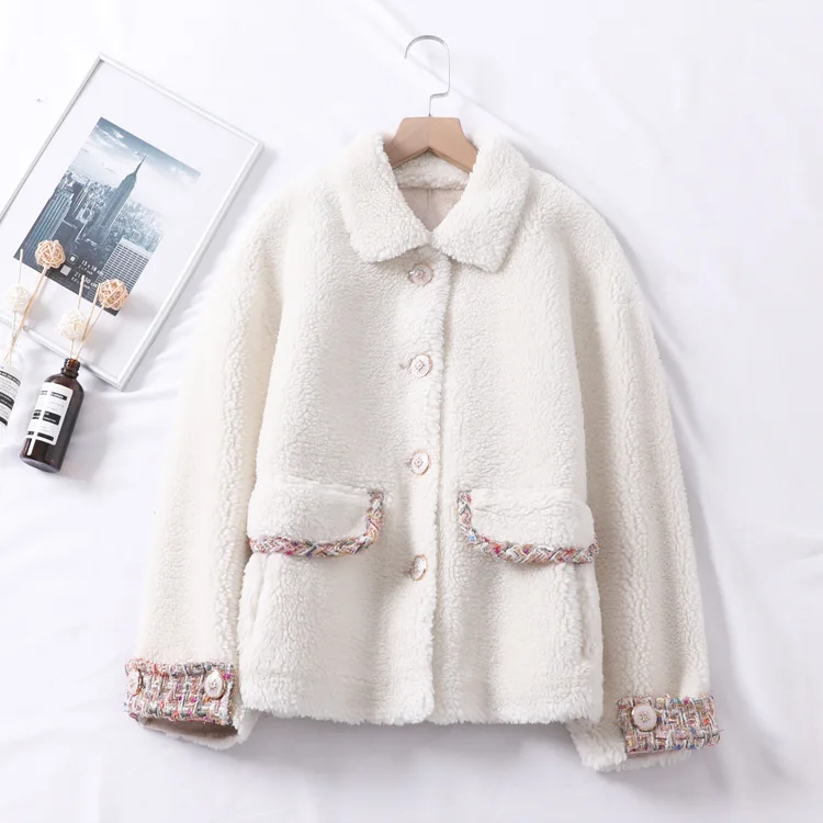 A Generation of Short Lambs Wool Coat Short Loose-Fit 2019 New Style Versitile Fashion Fur Entity
