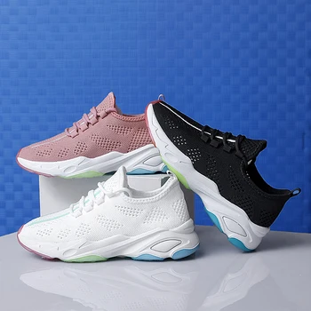 Spring summer women's shoes with colorful bottom and flying weave net are comfortable, versatile, soft and breathable sneakers
Spring summer women's shoes with colorful bottom and flying weave net are comfortable, versatile, soft and breathable sneakers