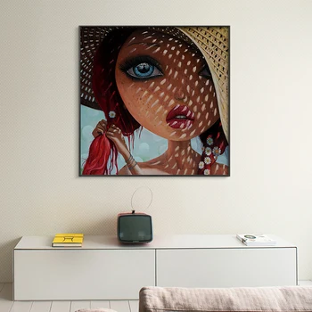 Abstract Big Eyes Girl Canvas Painting Modern Girl with Hollowed hat Wall Posters Living Room Bedroom Decoration Art Pictures
Abstract Big Eyes Girl Canvas Painting Modern Girl with Hollowed hat Wall Posters Living Room Bedroom Decoration Art Pictures