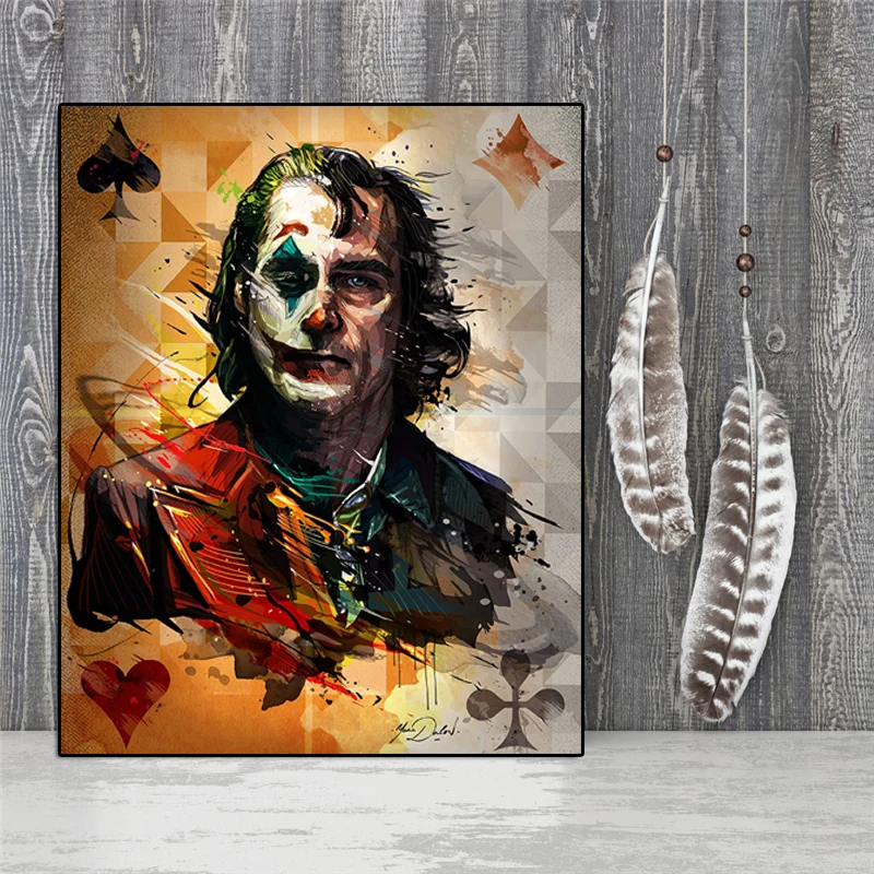 GOODECOR Poker Clown Painting Canvas Painting Clown Posters and Prints Wall Decoration Painting Living Room Decoration Painting