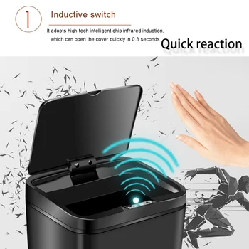 Smart Trash Can, Automatic Touchless Intelligent Induction Motion Sensor Modes Eco-Friendly Waste Bin 
Smart Trash Can, Automatic Touchless Intelligent Induction Motion Sensor Modes Eco-Friendly Waste Bin