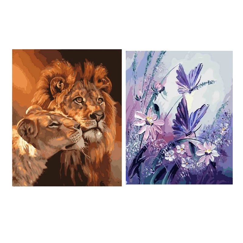 2 Set 16X20 Inch DIY Coloring Oil Painting Paint By Numbers Kits Drawing Paint on Canvas for Living Room (Frameless), Lion Kings
2 Set 16X20 Inch DIY Coloring Oil Painting Paint By Numbers Kits Drawing Paint on Canvas for Living Room (Frameless), Lion Kings