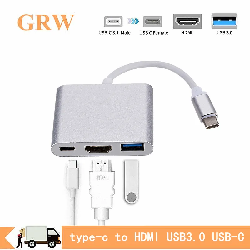 Переходник USB 3 1 с Usb C на HDMI Тип Hdmi адаптер в hdmi HDMI/USB 0/Type-C Алюминиевый для Apple Macbook |
