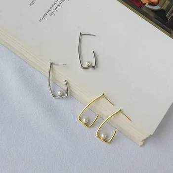 100% 925 Sterling Silver Stud Earrings For Women Statement Korean Freshwater Pearl Hollow Square Gold Earring Party Gifts 
100% 925 Sterling Silver Stud Earrings For Women Statement Korean Freshwater Pearl Hollow Square Gold Earring Party Gifts