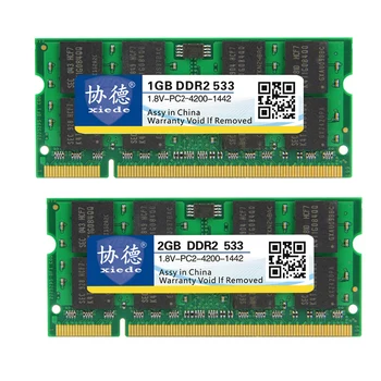 

2Pcs Xiede Laptop Memory Ram Module Ddr2 533 Pc2-4200 240Pin Dimm 53hz for Notebook X028, 1Gb & 2Gb